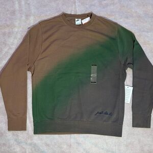 Nike Brown and Green Crewneck Sweatshirt Gradient Design Men’s Large Brand New